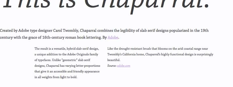 Text columns example